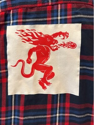 Fireball Upcycled Back Patch Flannel Shirt - size XXL - image1